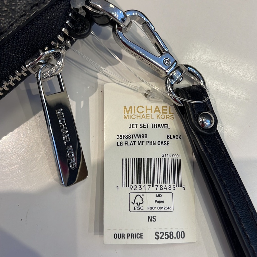 Michael Kors MK Signature Large Flat Multi-Function Phone Case Wallet Wristlet - Picture 12 of 16